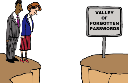man and woman looking into a valley of forgotten passwords